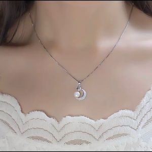 925 Sterling Silver Star and Moon Necklace